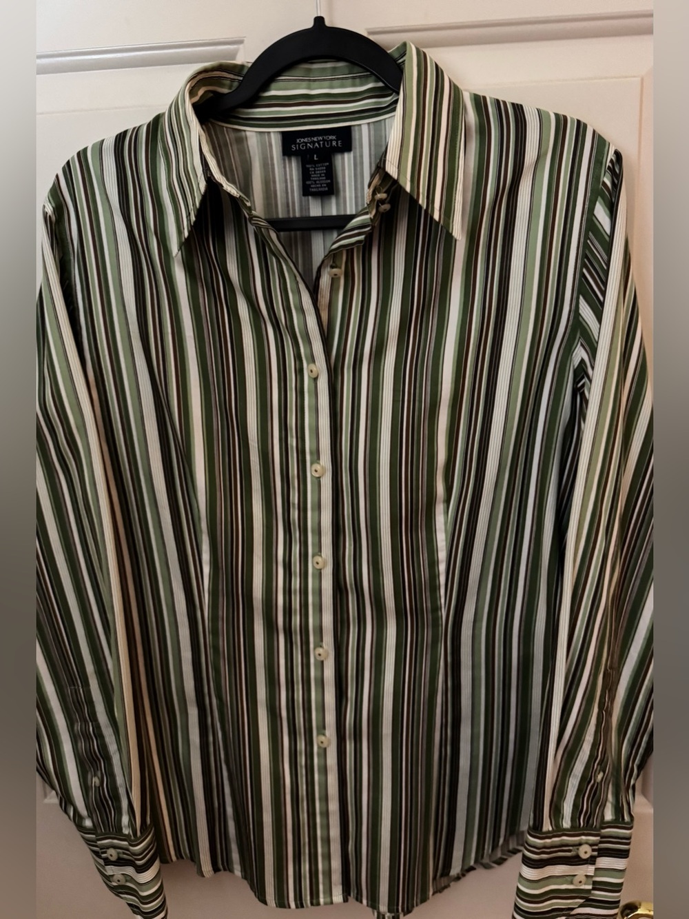 Jones New York Signature Shirt 100% Cotton Woman’s Shirt Size Large - Picture 11 of 12
